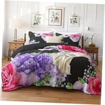 Quilt Set Size, 3 Pieces Elegant Floral Bedspread Coverlet With King Black. Fixed Price $32.42.