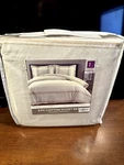 3PC Full/queen Farmhouse Stripe Reversible Duvet Set Tan - Lush Cor. Fixed Price $50.39.