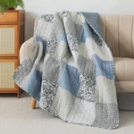 Slpr Cotton Quilted Throw Blanket, 50" X 60" Floral Farmhouse Patchwork Quilt.... Fixed Price $75.76.