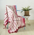 Red Hand Tie Dye Shibori Throw Blanket Bohemian Mud Cloth Bed Couch Indian. Fixed Price $49.99.