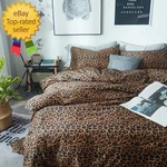 Leopard Print Duvet Cover Queen Size Long Staple Cotton Bedding Set. Fixed Price $97.17.