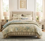 New Pottery Barn Floral Cloud Reversible Quilt Full/queen Blue Multi. Fixed Price $109.99.
