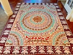 Vintage Hand Embroidered Applique India Mandala Tapestry Bedspread 90 X 107. Fixed Price $174.00.