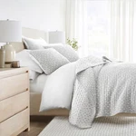 Geometric And Floral Modern Reversible Quilt Shams Set - Becky Cameron,. Fixed Price $58.10.