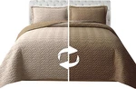 3-PIECE Quilted Reversible Bedspread Coverlet Set With Pillow Shams, Exquisite. Fixed Price $70.99.