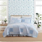 Laura Ashley Colleens Coastal Patchwork Cotton Blue 2 Piece Quilt Set-twin. Fixed Price $75.00.