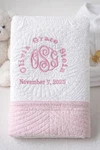 Personalized Quilt Pink Trim Baby Blanket Girl Shower Gift. Fixed Price $45.00.