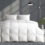Lightweight Down Feather Comforter Queen 90X90 Organic Cotton Ivory White Fibers. Fixed Price $179.99.