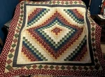 Postage Stamp Patchwork Quilt Queen Burgundy Blue Green 86"X Jcpenney. Fixed Price $49.99.
