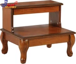 Linon Beatrice Wood Bed Steps Queen Anne Legs & Hidden Drawer Antique Cherry. Fixed Price $126.24.