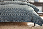 Pottery Barn Auden Pick-stitch Handcrafted Reversible Quilt King Size Blues New. Fixed Price $247.77.
