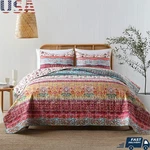 Bohemian Reversible Quilt Set Lightweight Microfiber Bedding Pillow Shams New. Fixed Price $55.57.