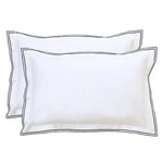 Set Of 2 Elegant Embroidery Pillowcases, Queen Size, 100% Cotton - White Good.... Fixed Price $30.36.