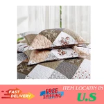 Dinjoy Floral Plaid Patchwork Quilt Set Full Size, Reversible Brown Bedding. Fixed Price $51.82.