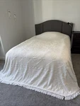 Vtg 1950'S Bates Queen George Washington Hobnail Chenille Bedspread Ivory Cream. Fixed Price $99.88.