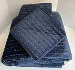Lenox King Size Quilt & Shams Navy Blue White Accent Stitching Classic Neutral. Fixed Price $59.89.