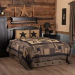 Black Check Star Primitive California King Quilt Set & 2 Shams Vhc Brands. Fixed Price $319.95.