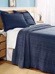 New Vermont Country Store Twin Solid Seersucker Bedspread 100% Cotton Navy Blue. Fixed Price $64.99.