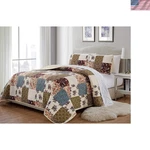 Fancy Collection 3 Pc Quilted Bedspread Over Size New King/california King, B.... Fixed Price $88.50.