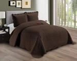 Linen Plus Embossed Coverlet Bedspread Set Oversized Solid Coffee King/califo.... Fixed Price $51.76.