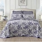 Laurel Manor Toile Garden 100% Cotton Bedspread Queen New.. Fixed Price $50.00.