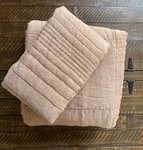 West Elm European Flax Linen Box Stitch Quilt-k/ck-terraccotta Melange King Sham. Fixed Price $165.00.