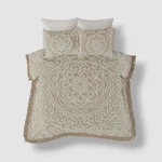 Madison Park Beige Laetitia 3-PIECE Cotton Chenille Coverlet Set, King/cal. Fixed Price $91.80.