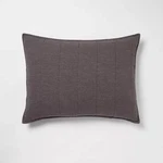 Threshold Standard Size Space Dyed Dark Gray Cotton Linen Pillow Sham Quilt Nwot. Fixed Price $21.90.
