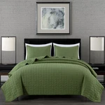Chezmoi Collection Madrid 3-PIECE Loden Green Cotton Quilt Set King Size. Fixed Price $134.07.