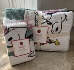 Pottery Barn Kids Peanuts Holiday Twin Quilt & Std Sham Christmas Snoopy. Fixed Price $243.58.