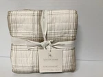 Levtex Home Neutral Spencer Plaid Euro Sham Set New. Fixed Price $44.00.