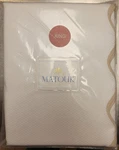 Matouk King Coverlet Lanai White With Tan Beige Scalloped Edge Portugal Luxury. Fixed Price $224.99.