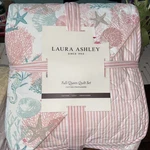 Laura Ashley Full/queen Reversible Quilt & Sham Set Swimtime Pink Sea Shells. Fixed Price $129.00.