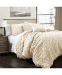 Lush Decor Ravello Pintuck 5- Piece Ivory Full/queen Comforter Set H2617. Fixed Price $210.00.