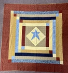 2021 New Handmade Star Flannel Quilt With Hanging Pocket. Signed X60. Fixed Price $39.00.
