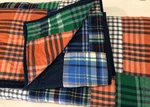 Pottery Barn Teen Varsity Plaid Patch Work Cotton Twin Comforter Quilt 84" X 70". Fixed Price $69.99.