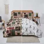 Oliven Reversible Home Rustic Bedding Lodge Moose Bear Quilt Set King SIZE,3 .... Fixed Price $89.28.
