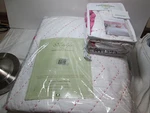 New Dena Home By Nostalgia Zigzag Pick Stitch Pink/red Twin Quilt & Sham Set Nip. Fixed Price $99.00.