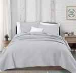 Great Bay Home 3-PIECE Detailed Channel Stitch Quilt Set With Shams Light Gray. Fixed Price $29.80.