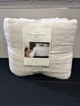 Full/queen Channel Stitch Velvet Quilt Cream - Threshold. Fixed Price $66.57.
