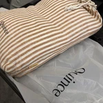 Quince European Linen Stripe Duvet Cover Set Terracotta White Full/queen. Fixed Price $129.99.