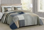 Chezmoi Collection Addy 3-PIECE Navy Blue White Gray Taupe Plaid Patchwork Qu.... Fixed Price $79.98.