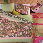 Amelie Sits Mix Green Cotton Sateen Quilt Cover Set By Oilily. Fixed Price $122.99.