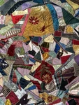 Antique Crazy Quilt Victorian Patchwork Silk Taffetta Velvet Embroidered Signed. Fixed Price $299.70.