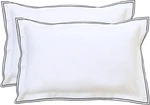 Set Of 2 Elegant Embroidery Pillowcases, King Size, 100% Cotton - White Good Fee. Fixed Price $30.50.