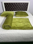 Olive Green Velvet Quilt King Blanket Comforter Queen Bedding Set. Fixed Price $75.00.