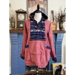 Vintage Baja Poncho Hoodie M Blanket Pullover Hippie Festival India Thailand. Fixed Price $14.99.