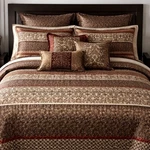 Madison Park Princeton Brown Ivory Red Jacquard Comforter Only Oversized King. Fixed Price $59.00.