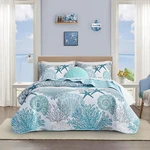 Coastal Reversible Quilt Set California King - Soft Lightweight Beach Bedding. Fixed Price $100.99.
