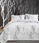 Quilt Set Queen Full Size, White And Grey Black Marble Bedspreads, Soft. Fixed Price $47.17.